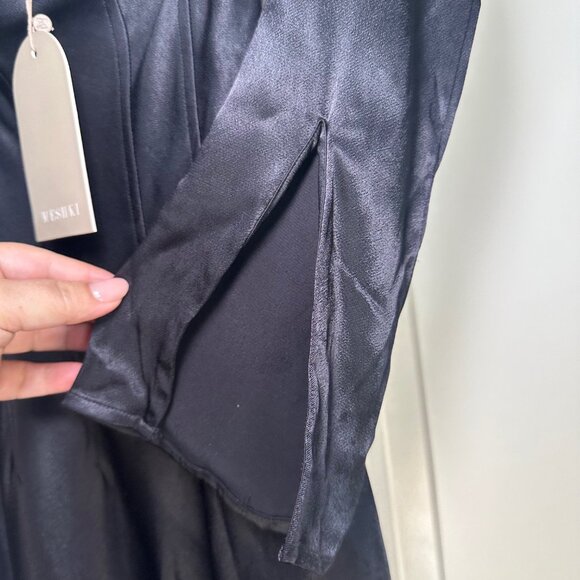 Meshki Giselle Off Shoulder Cowl Neck Satin Maxi Gown Dress XXS - NEW - Picture 9 of 15